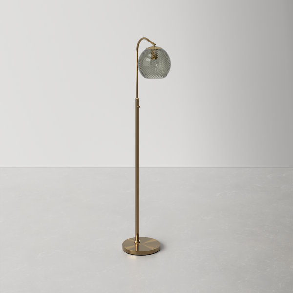 AllModern Delos 58.25'' Antique Brass Arched Floor Lamp | Wayfair